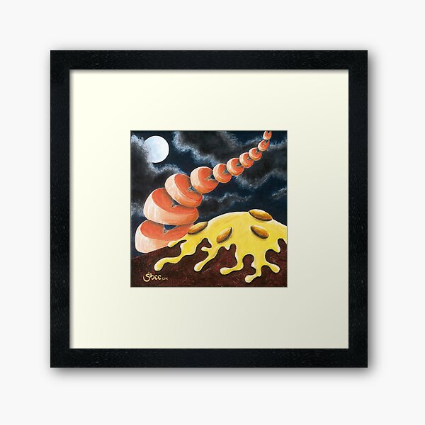 Chopped Salmon - Original Art from Shee - Surreal Worlds Framed Art Print