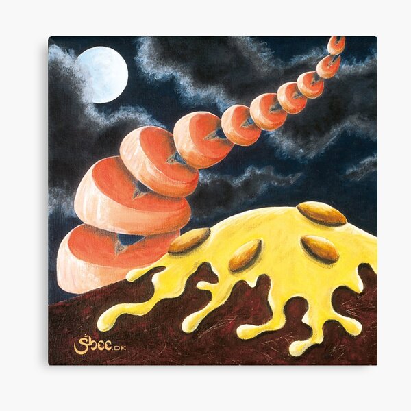 Chopped Salmon - Original Art from Shee - Surreal Worlds Canvas Print
