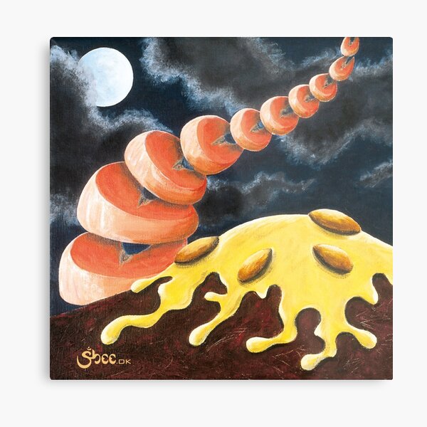 Chopped Salmon - Original Art from Shee - Surreal Worlds Metal Print