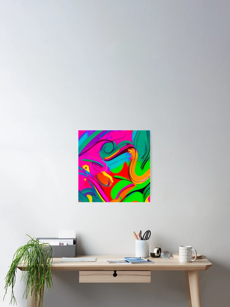 Thumbnail 2 of 3, Poster, Colorful Paint Splatter Pattern designed and sold by Patternomania.