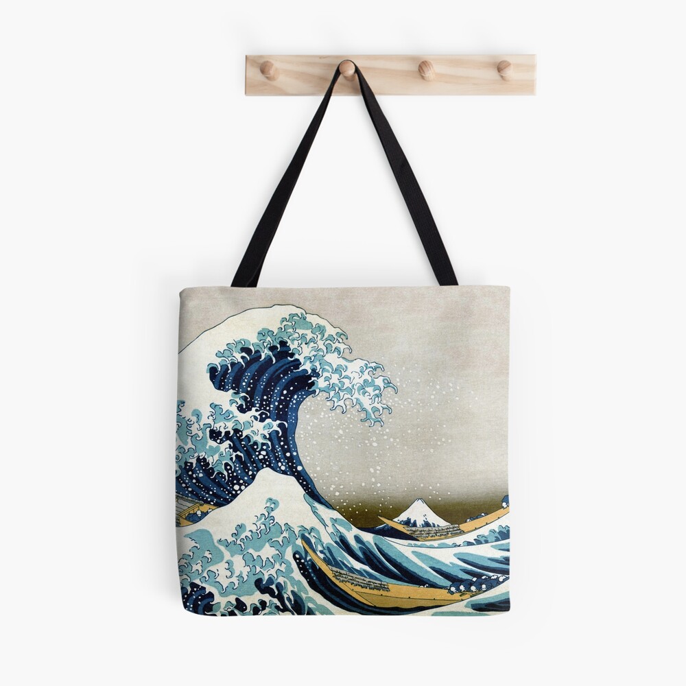 Okinawa Great Wave Kanagawa Ocean Painting Japanese Gift Tote Bag