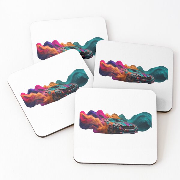 Item preview, Surreal Abstract Jaguar XJ8 in color swirls designed and sold by FromAIwithLove.