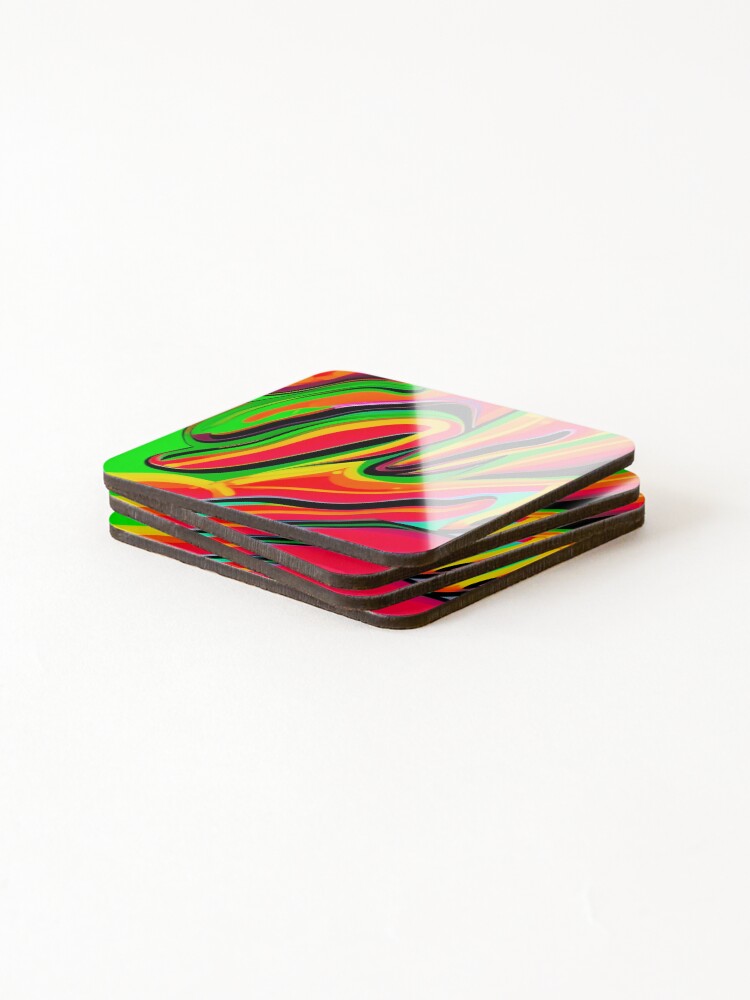 Thumbnail 4 of 5, Coasters (Set of 4), Colorful Paint Splatter Pattern designed and sold by Patternomania.