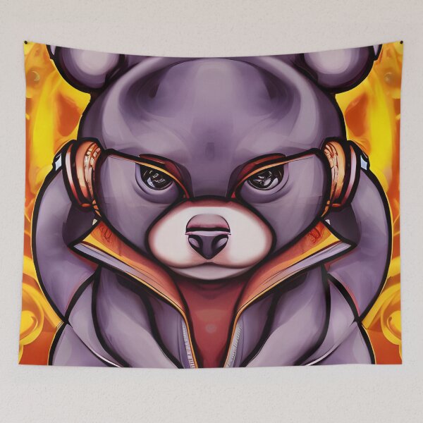 Item preview, Cool rap teddy bear with hood and headphones - hip hop teddy designed and sold by Dalive.