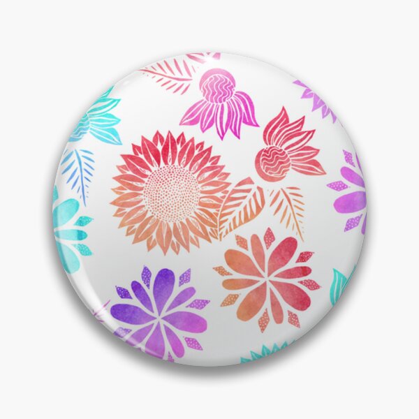 Item preview, Watercolor Gradient Flowers in Pink Purple Blue   designed and sold by outsickme3.
