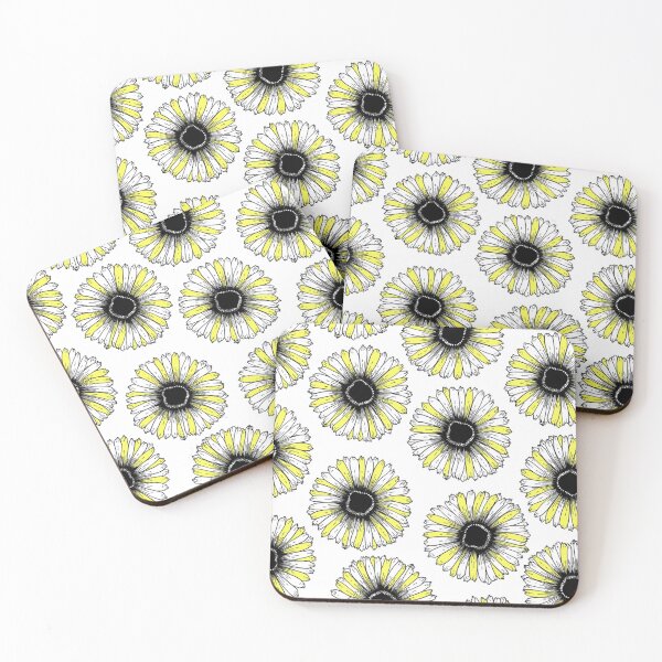 Item preview, White Black and Yellow Simple Sunflowers Pattern Graphic  designed and sold by outsickme3.