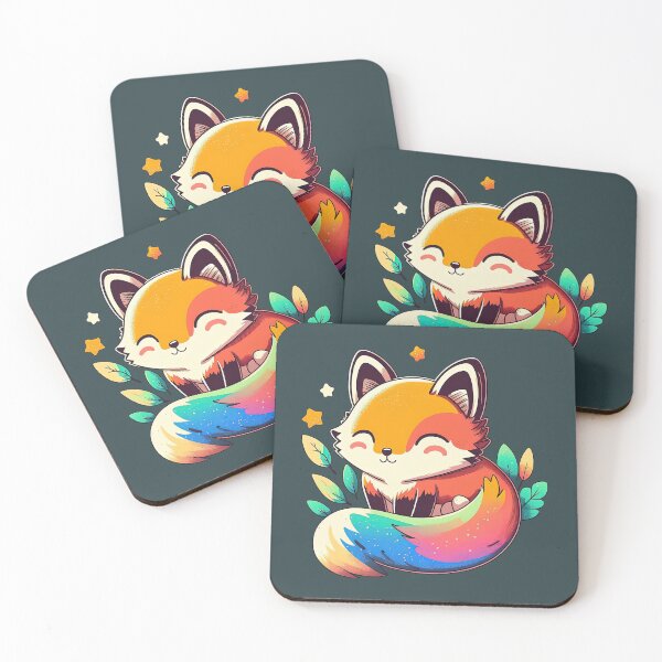 Item preview, Funny Fox Flashing a Starry Smile with a Pop of Colorful Tail designed and sold by ultra-cute.