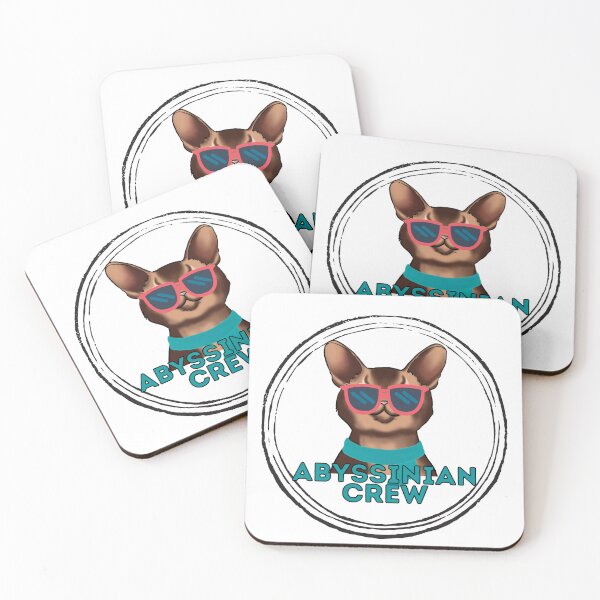Item preview, Abyssinian cat crew cool  cat in sunglasses designed and sold by JoeyGraceCatCo.