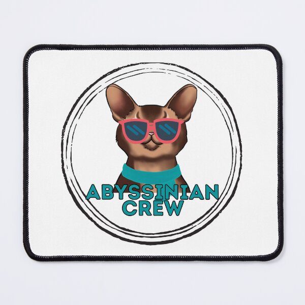 Item preview, Abyssinian cat crew cool cat in sunglasses designed and sold by JoeyGraceCatCo.