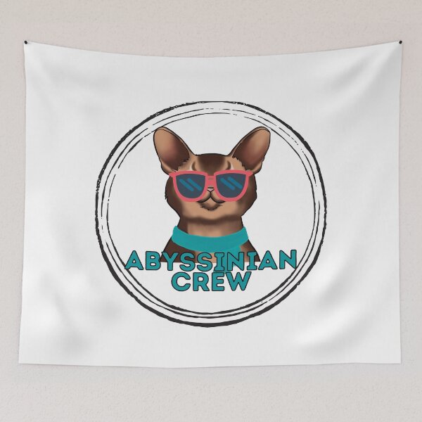 Item preview, Abyssinian cat crew cool  cat in sunglasses designed and sold by JoeyGraceCatCo.