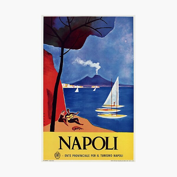 Item preview, Napels Italy retro vintage travel ad designed and sold by aapshop.