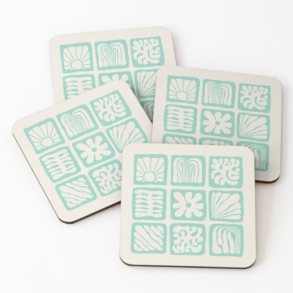 Artikelvorschau, DP280-3 Organic Shapes Squares Collage - Minze entworfen und verkauft von DuckyRubin.