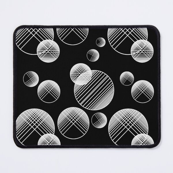 Item preview, Monochrome geometric pattern with circles and lines. Black and white designed and sold by KateQR.