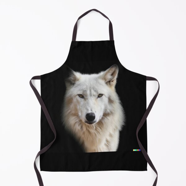 Item preview, Portrait of an white wolf on a black background, professional photo designed and sold by T-Shirt-Group.