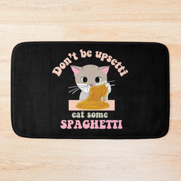 Item preview, "Don't Be Upsetti,  Eat Some Spaghetti" Cat Eating Spaghetti Funny Quotes designed and sold by Kodexstore.