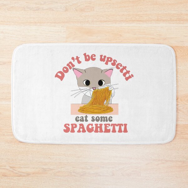 Item preview, "Don't Be Upsetti,  Eat Some Spaghetti" Cat Eating Spaghetti Funny Quotes designed and sold by Kodexstore.