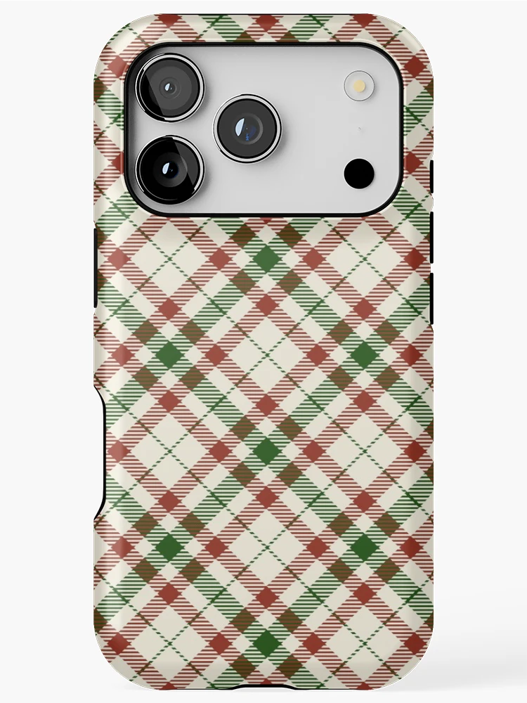 Thumbnail 1 of 4, iPhone Case, Holiday Plaid 2 designed and sold by Mandala Of Life.