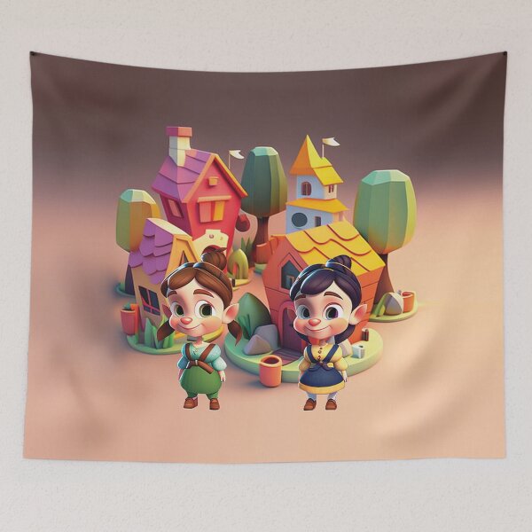 Item preview, Cute 3d villagers for kids #1 designed and sold by FunArt4You.