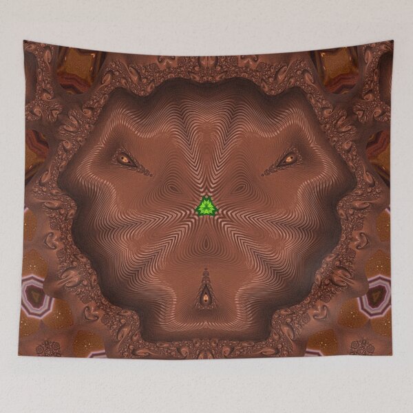Item preview,  *FUNNY ABSTRACT PAINTING ALIEN TRIBAL FACE CHOCOLATE MIXTURE MINT GREEN WITH STARRY GREEN ANISE* designed and sold by Ralek.