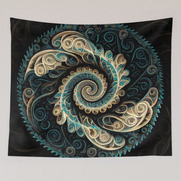 Aperçu de l'œuvre Swirling Circular Rough Crafty Transitional Pattern Digital Painting créée et vendue par CodeAndColors.