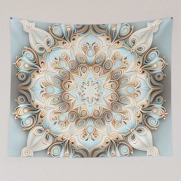 Aperçu de l'œuvre Soft Pale Symmetrical Traditional Pattern Digital Painting créée et vendue par CodeAndColors.