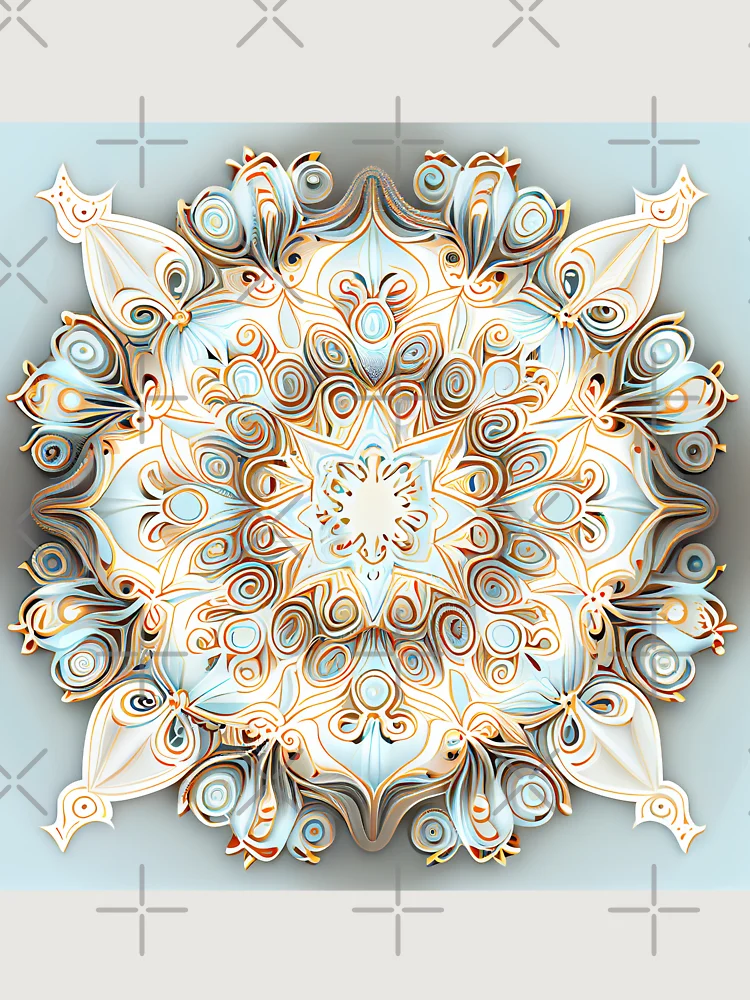 Thumbnail 6 von 6, Premium Oversized Pullover, Soft Pale Symmetrical Traditional Pattern Digital Painting designt und verkauft von CodeAndColors.