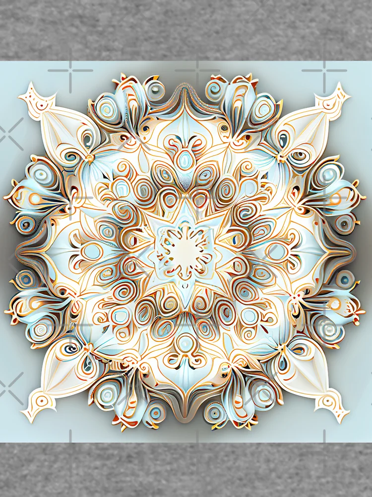 Thumbnail 6 von 6, Leichter Pullover, Soft Pale Symmetrical Traditional Pattern Digital Painting designt und verkauft von CodeAndColors.