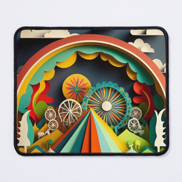 Item preview, 3D Effect Papercut Art - Fairground Scene designed and sold by TheArtfulAI.