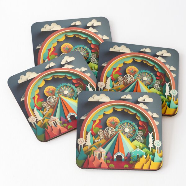 Item preview, 3D Effect Papercut Art - Fairground Scene designed and sold by TheArtfulAI.