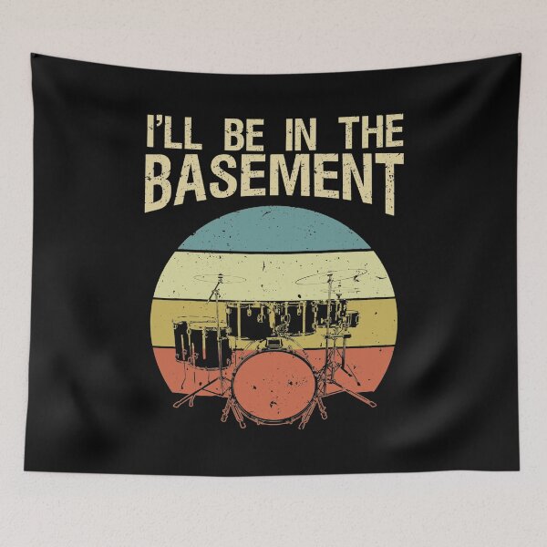 Item preview, I'll Be In The Basement Drum Set Drumming Drummer Vintage designed and sold by AnitaBice.