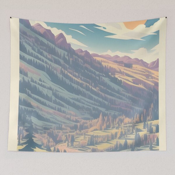 Item preview, Discover the Elegance and Charm of Our Collection of Minimalist Matte Mountain Painting Prints designed and sold by supeart.