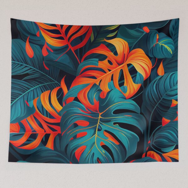 Artikelvorschau, Vivid Flowing Tropical Pattern Digital Painting entworfen und verkauft von CodeAndColors.
