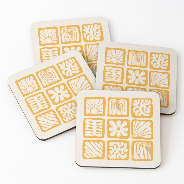 Item preview, DP280-10 Organic Shapes Squares Collage - Ochre designed and sold by DuckyRubin.