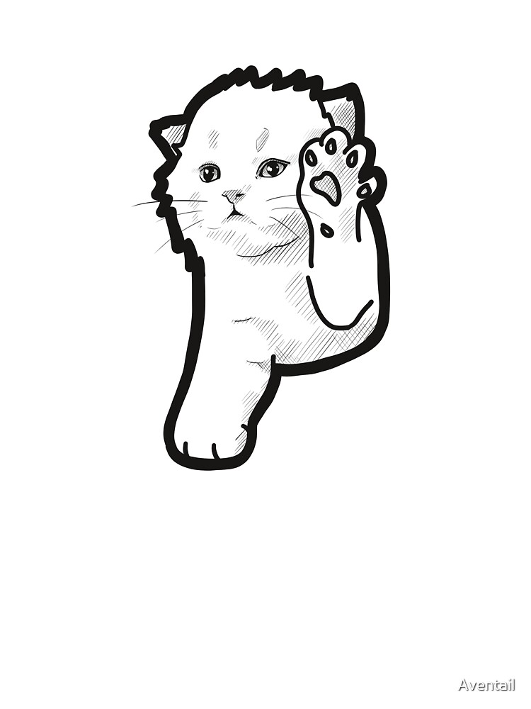 Camiseta para niños «Gato diciendo ¡Hola! Gato lindo, gato de contorno» de  Aventail | Redbubble