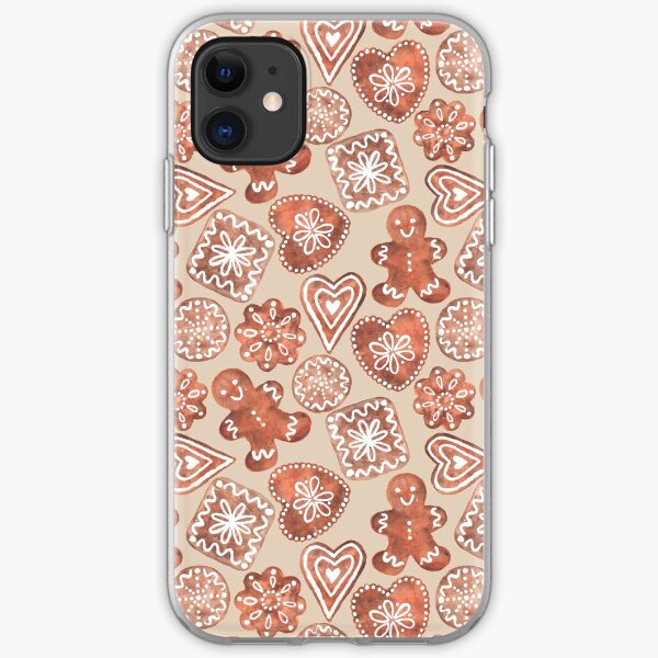 Gingerbread Cookies -Holiday Pattern iPhone Soft Case