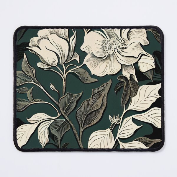 Item preview, Rough Fine Dramatic White Floral Pattern Digital Painting designed and sold by CodeAndColors.
