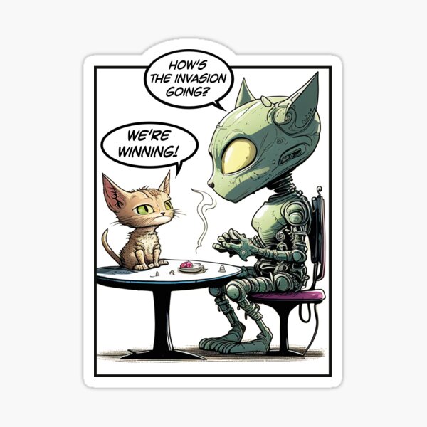 Artikel-Vorschau von Alien-Katzen-Invasion der Erde, lustiger Katzen-Witz, designt und verkauft von gorillamerch.