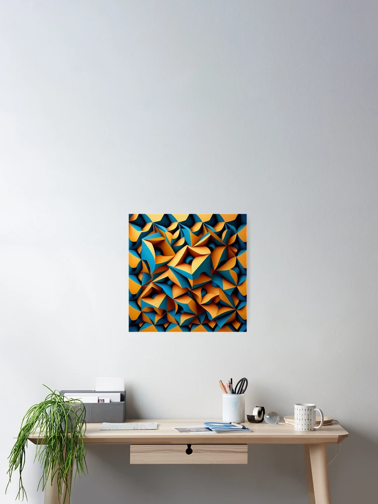 Imagen 2 de 3, Póster con la obra Three Dimensional Irregular Contemporary Pattern Digital Painting, diseñada y vendida por CodeAndColors.