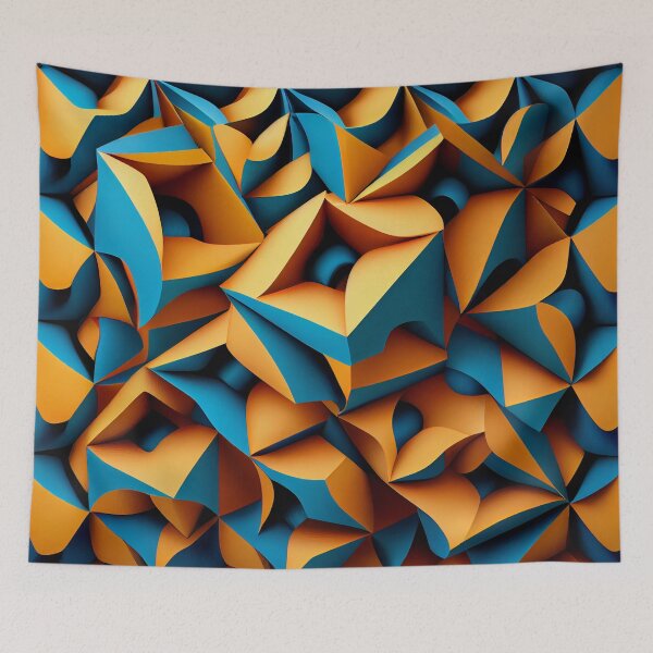 Item preview, Three Dimensional Irregular Contemporary Pattern Digital Painting designed and sold by CodeAndColors.