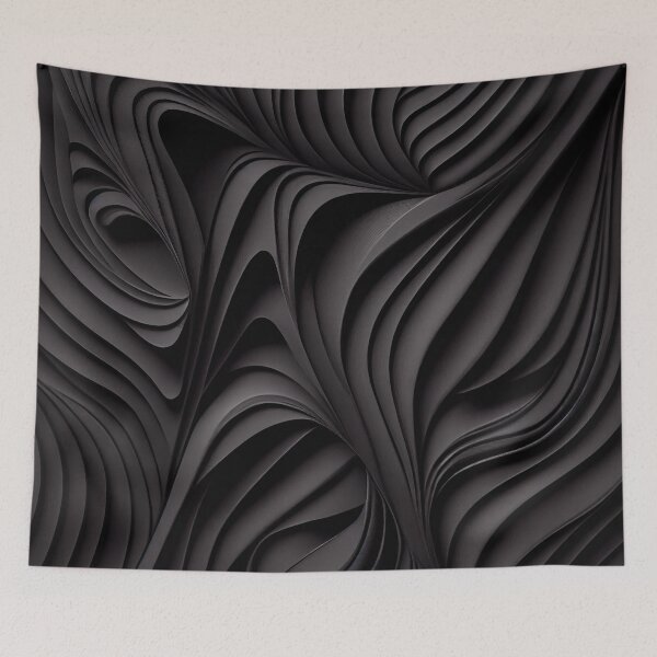 Aperçu de l'œuvre Black Extreme Clay Contemporary Pattern Digital Painting créée et vendue par CodeAndColors.