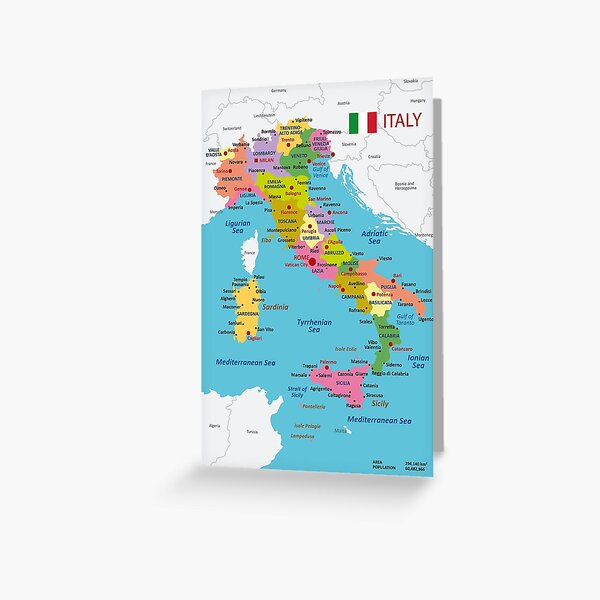 Item preview, Italy map with regions and main cities designed and sold by alijun.