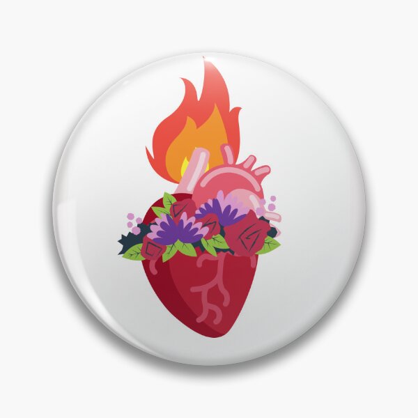 Item preview, Flaming Heart - Anatomically Correct Heart - white designed and sold by ChanelleFyve.
