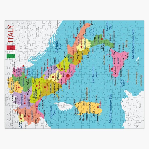 Item preview, Italy map with regions and main cities designed and sold by alijun.