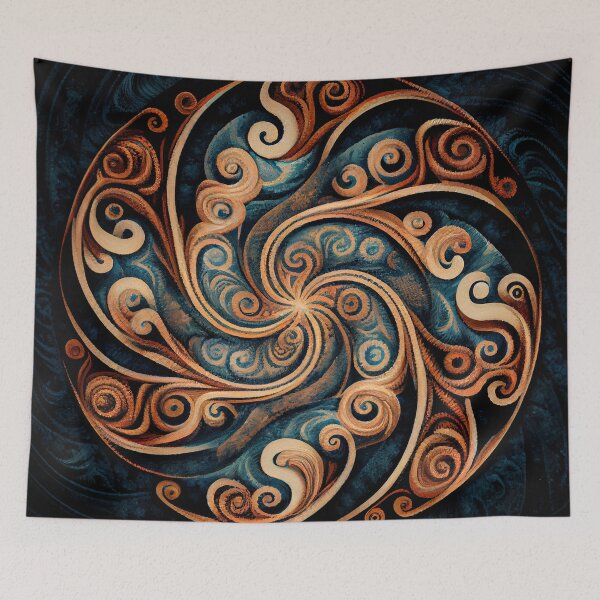 Item preview, Swirling Circular Rough Crafty Transitional Pattern Digital Painting designed and sold by CodeAndColors.
