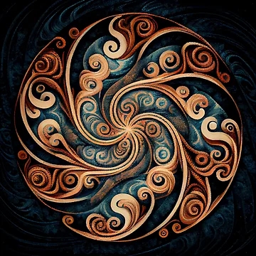 Vorschaubild zum Design Swirling Circular Rough Crafty Transitional Pattern Digital Painting von CodeAndColors