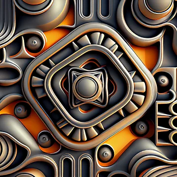 Imagen de la obra Three Dimensional Artistic Industrial Pattern Digital Painting de CodeAndColors