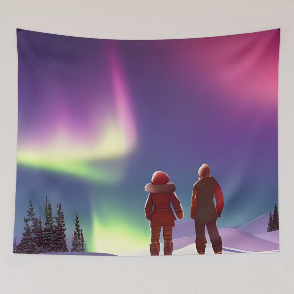 Item preview, Couple watching the Northern Lights designed and sold by MIGSZ.