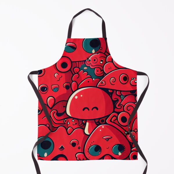 Artikelvorschau, Mystical Vibrant Kawaii Red Cute Contemporary Pattern Digital Painting entworfen und verkauft von CodeAndColors.