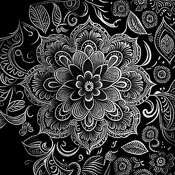 Vorschaubild zum Design Monochromatic Bohemian Pattern Digital Painting von CodeAndColors