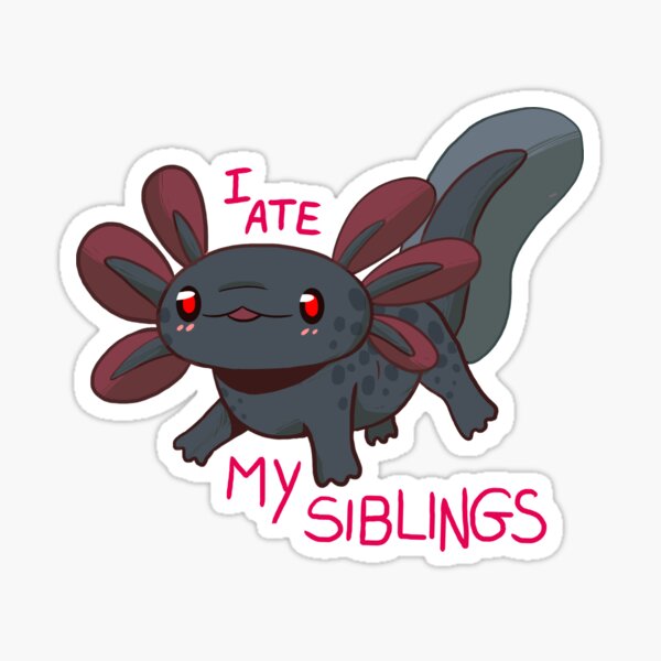 Axolotl Baby Black Sticker By Ymia Redbubble